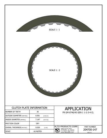 6T40 6T45 6T50 Friction Plate 1-2-3-4 Clutch 06-11