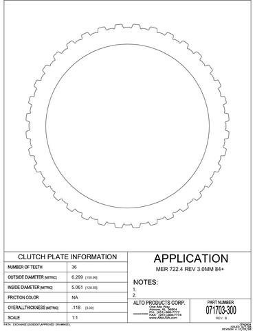 722.4 W4A020 Steel Plate B3 Reverse OEM surface finish Selective 83-97