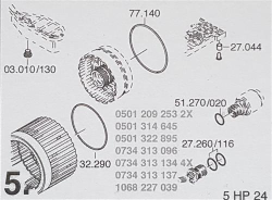ZF5HP24 Subkit Number 5 from Overhaul Kit 1996-up