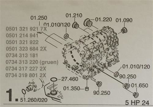 ZF5HP24 Subkit Number 1  from Overhaul Kit 1996-up