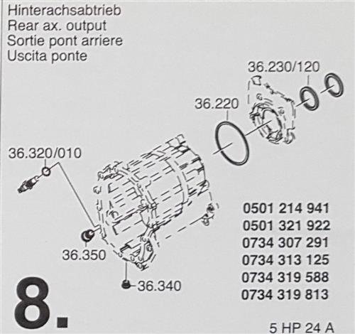 ZF5HP24 A Subkit Number 8 from Overhaul Kit 1995-up