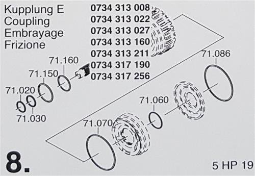 ZF5HP19 Subkit Number 8 from Overhaul Kit 1995-up