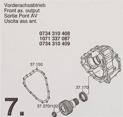 ZF6HP19 A Subkit Nummer 7 aus Überholsatz Dichtung Satz 1071298010 VW Audi 4x4 AWD