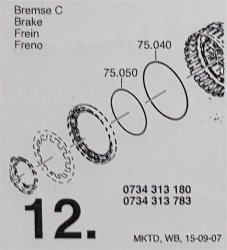 ZF6HP26 ZF6HP28 X Subkit Number 12  from Overhaul Kit BMW...