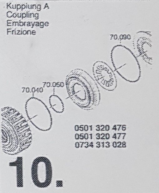 ZF6HP26 A Subkit Number 10 from Overhaul Kit 1068298032