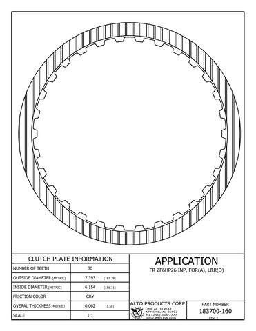 Clutch Plate Friction Plate Lined Plate A-D-Clutch