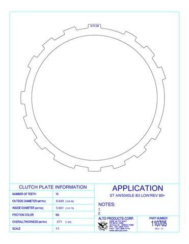 AW50-40LE AW50-41LE Lamellenkupplung Aussenlamelle 89-up Low Reverse B3