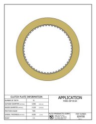 Fordomatic 2-Gang Clutch Friction Lined Plate 59-64 Front...