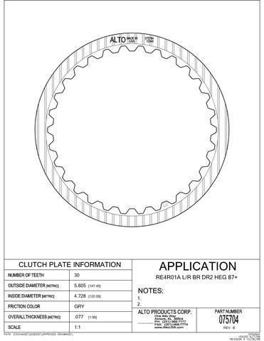 RE4R01A RL4R01A Clutch Plate Internal Teeth Low / Reverse Kupplung 88-94