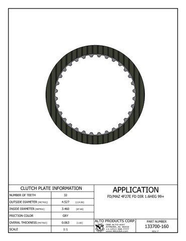 Lined Clutch Plate Forward-Clutch Direct-Clutch 3rd-Clutch 4th-Clutch