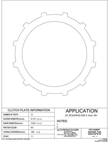 ZF Transmission Steel Plate