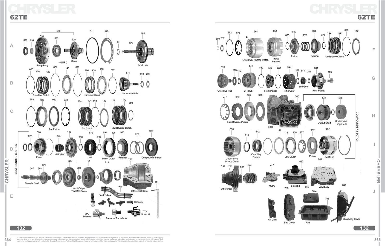 Chrysler 62TE Exploded view spare part catalog PDF